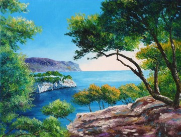 Garden Painting - Port Miou Cove of Cassis France garden